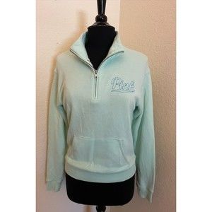 PINK Victoria's Secret - Mint Green Half Zip Pullover Sweatshirt - Sz XS